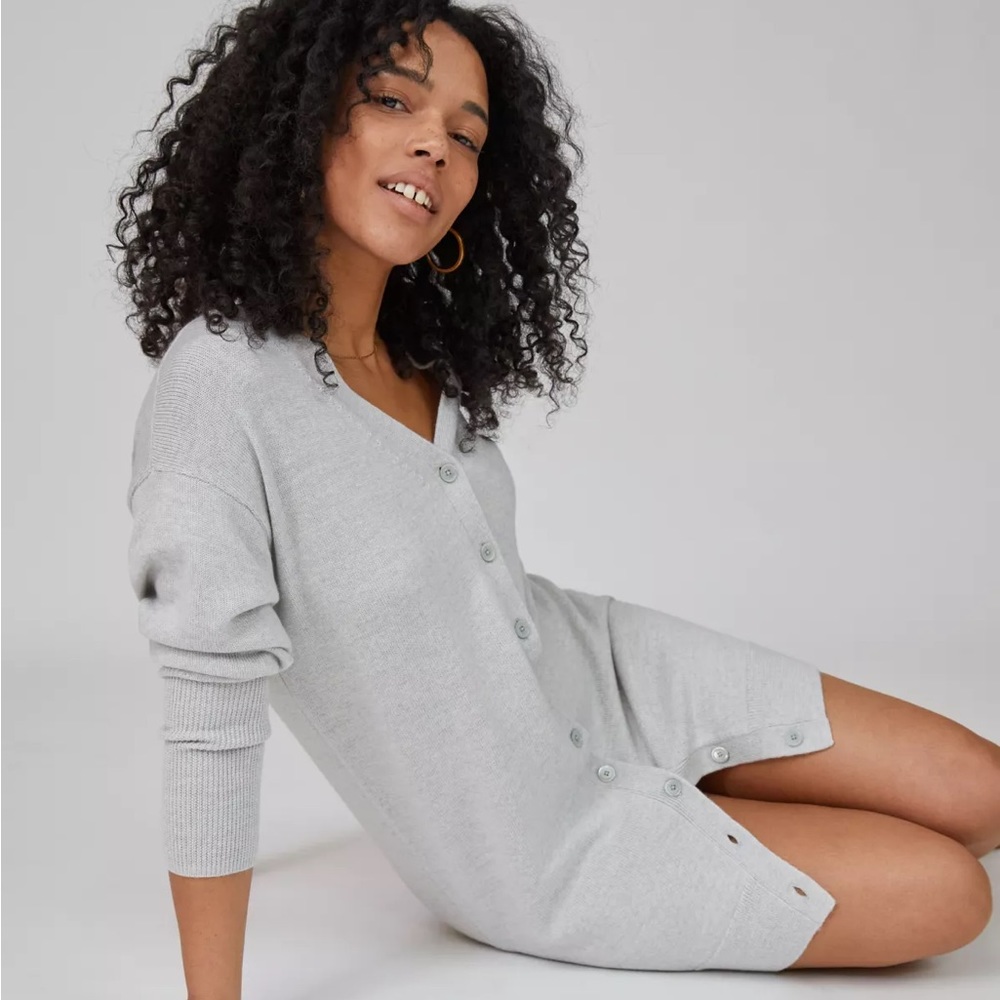 Wilfred Utopia/Spa Mini Dress in Heather Steel Grey - Picture 1 of 8